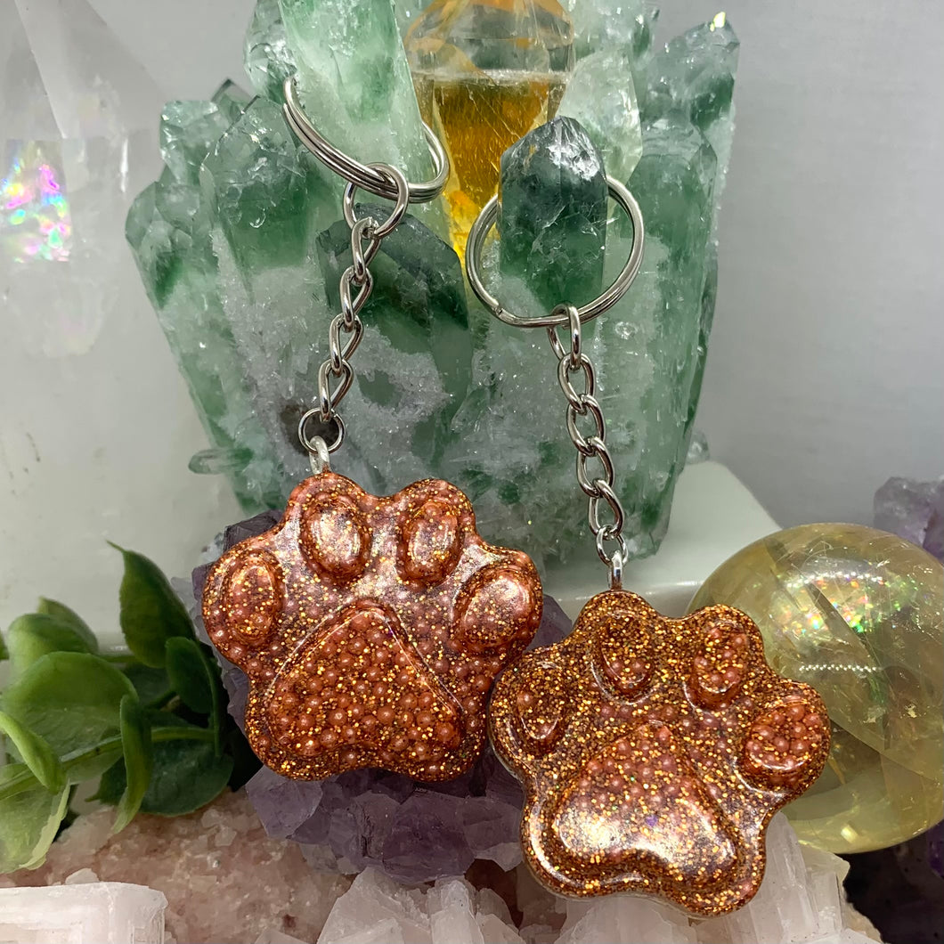 Orange Paw Keychains