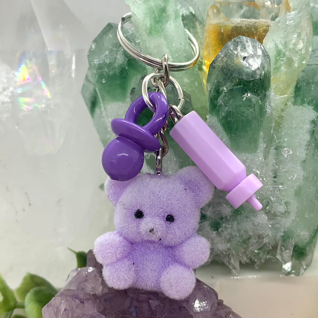 Purple Baby Bear Keychain