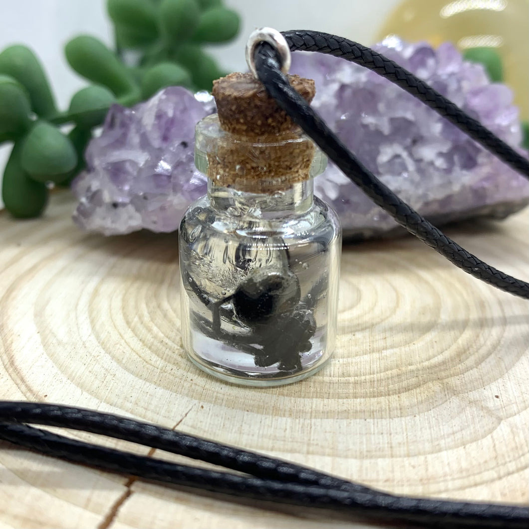 Black Widow Upsidedown Jar Necklace