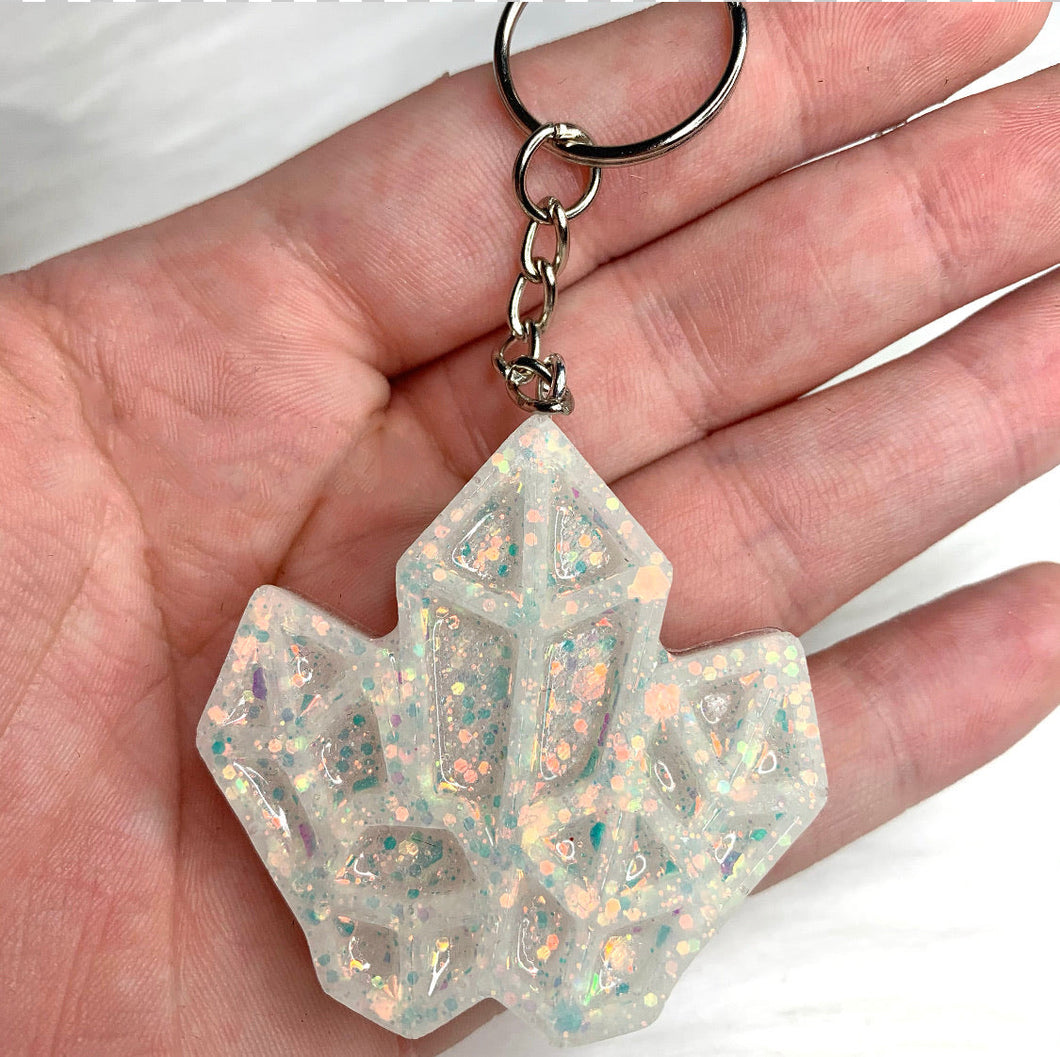 White Crystal Keychain