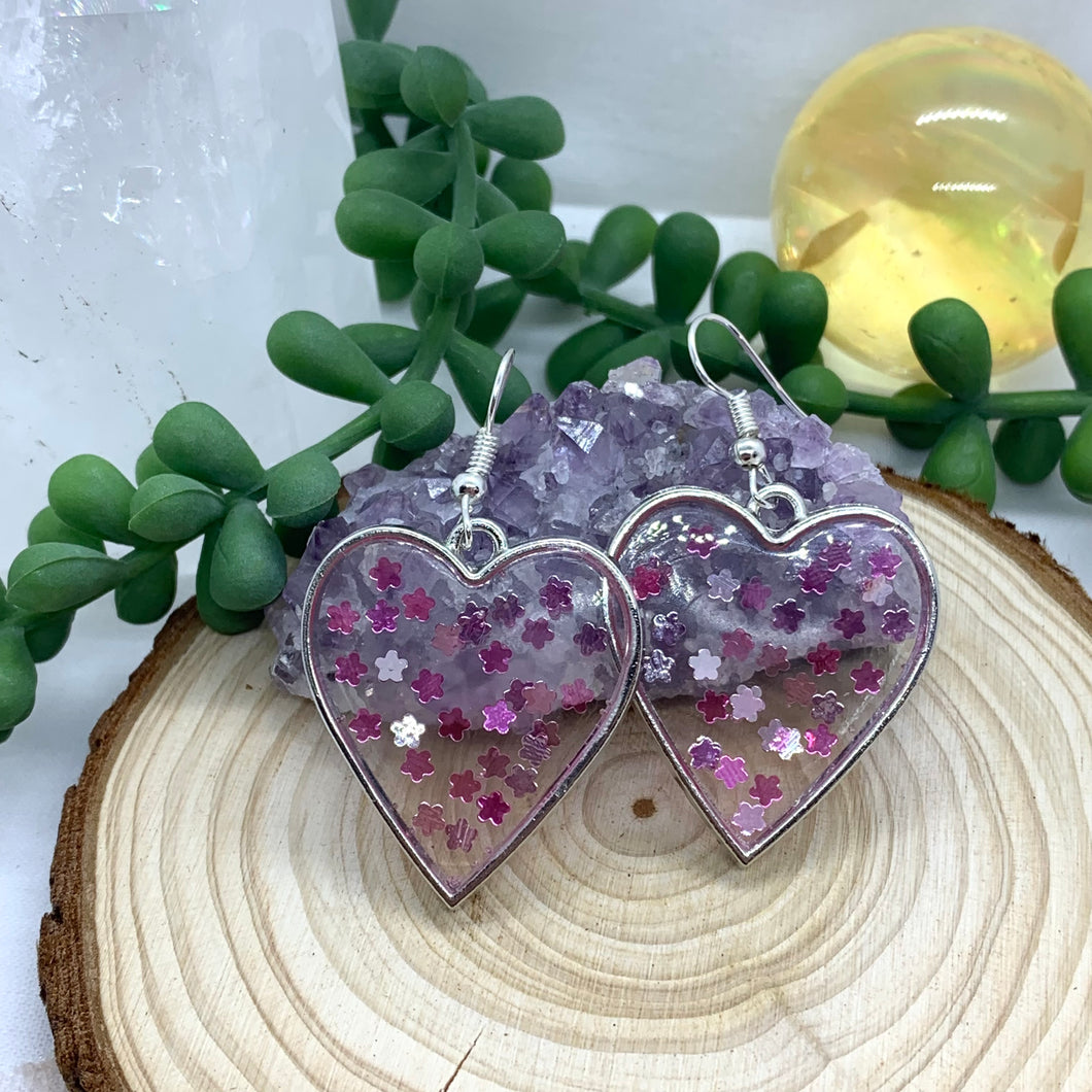 Pink Heart Earrings