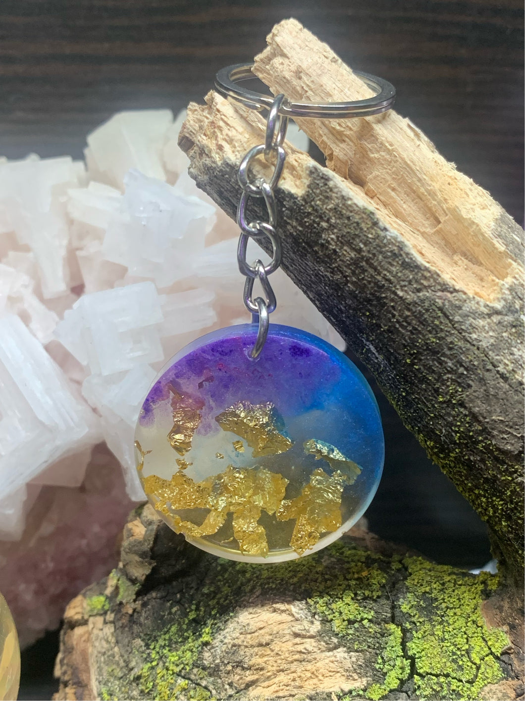 Purple/Blue GoldFlake Keychain