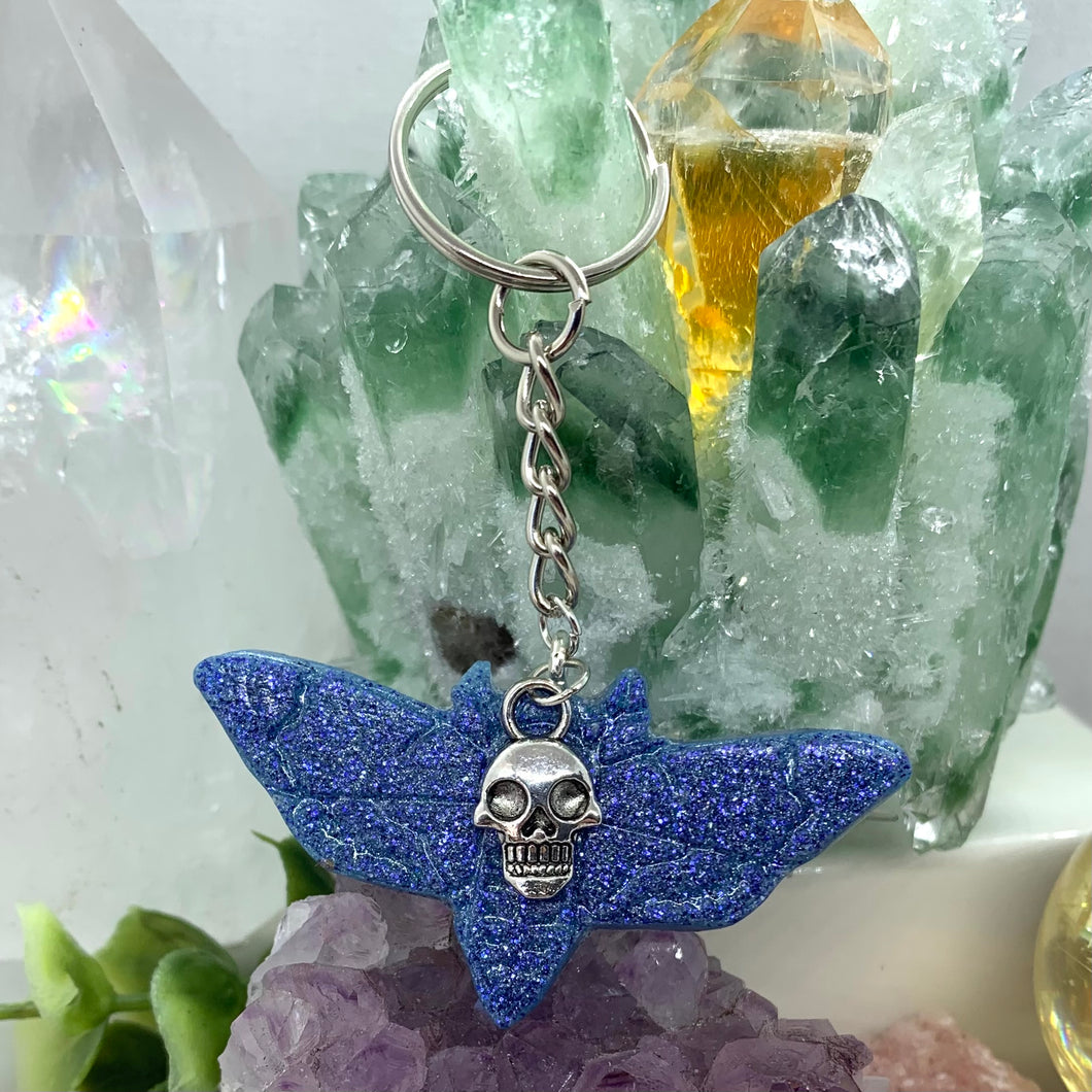 Blue Moth Keychain