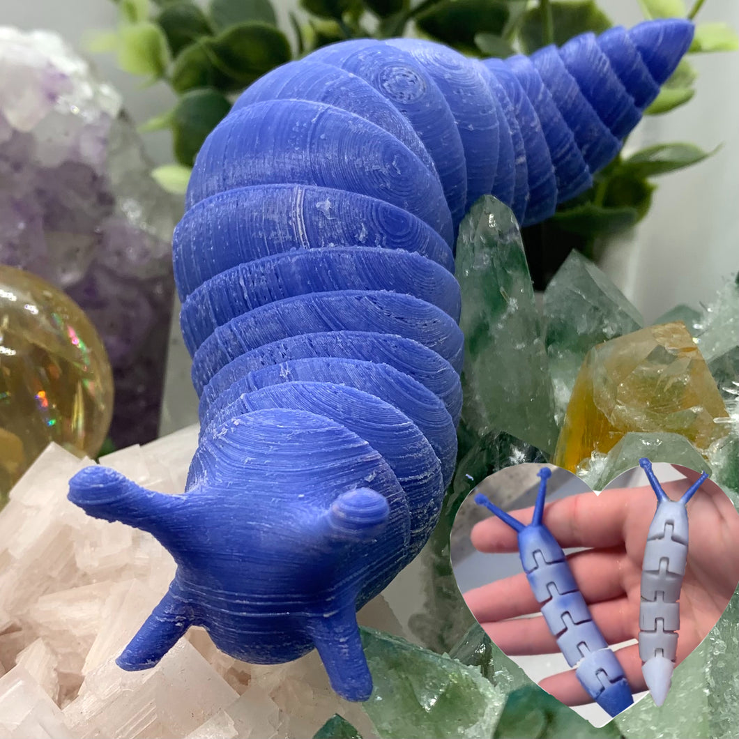 3d Printed Blue Color Changing Fat Slug