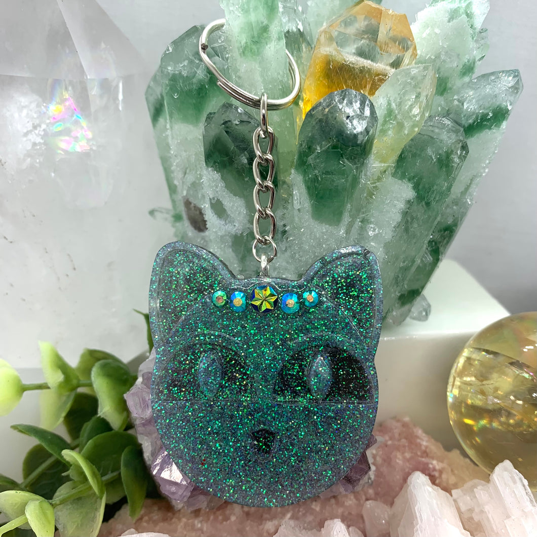 Kitty with a Crown Keychain