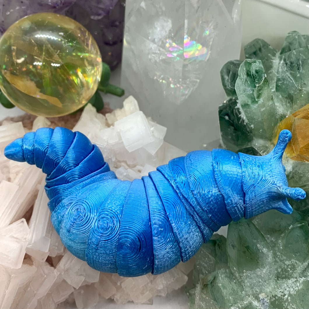 3d Printed Small Blue Slug