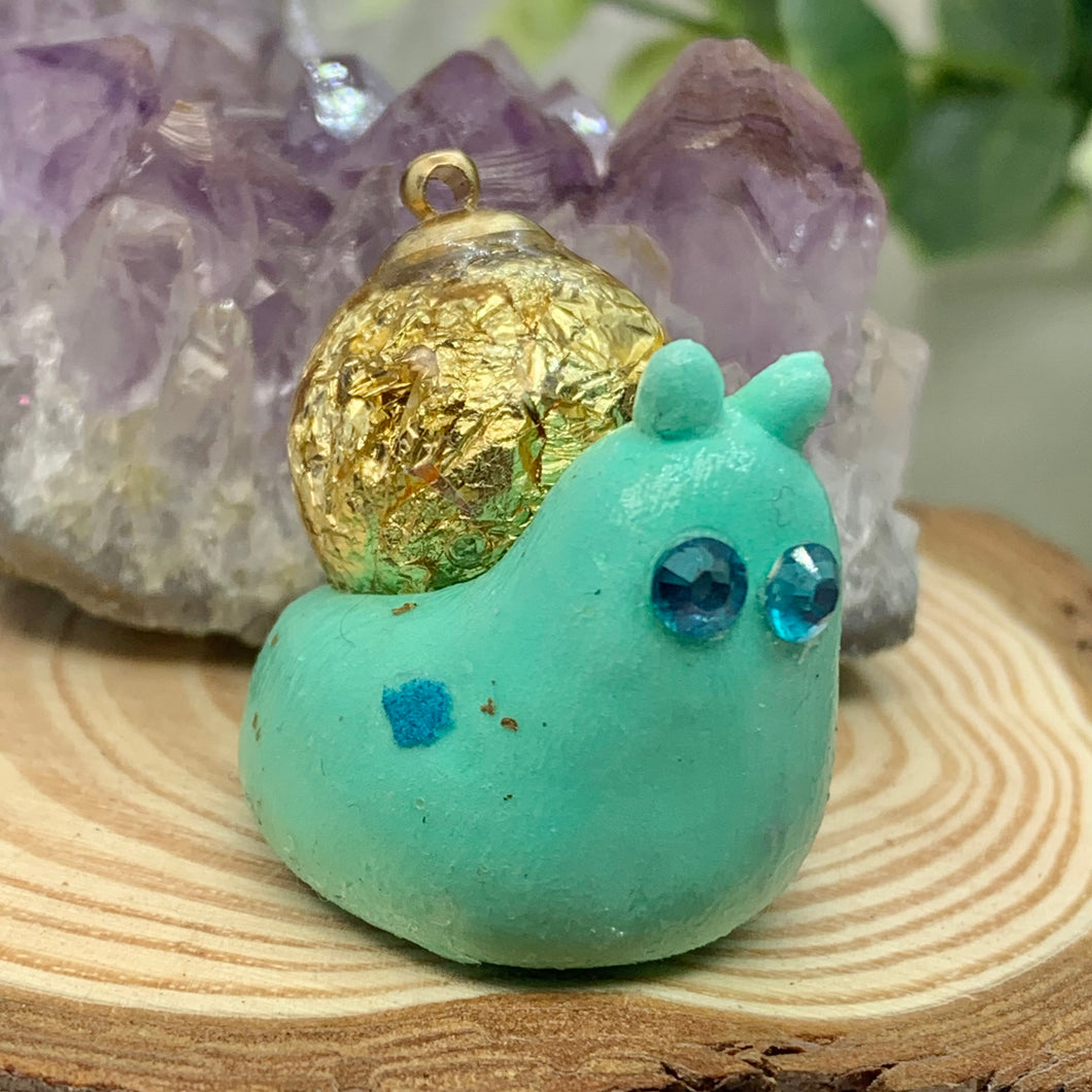 Turquoise Gold Mini Snail Globe