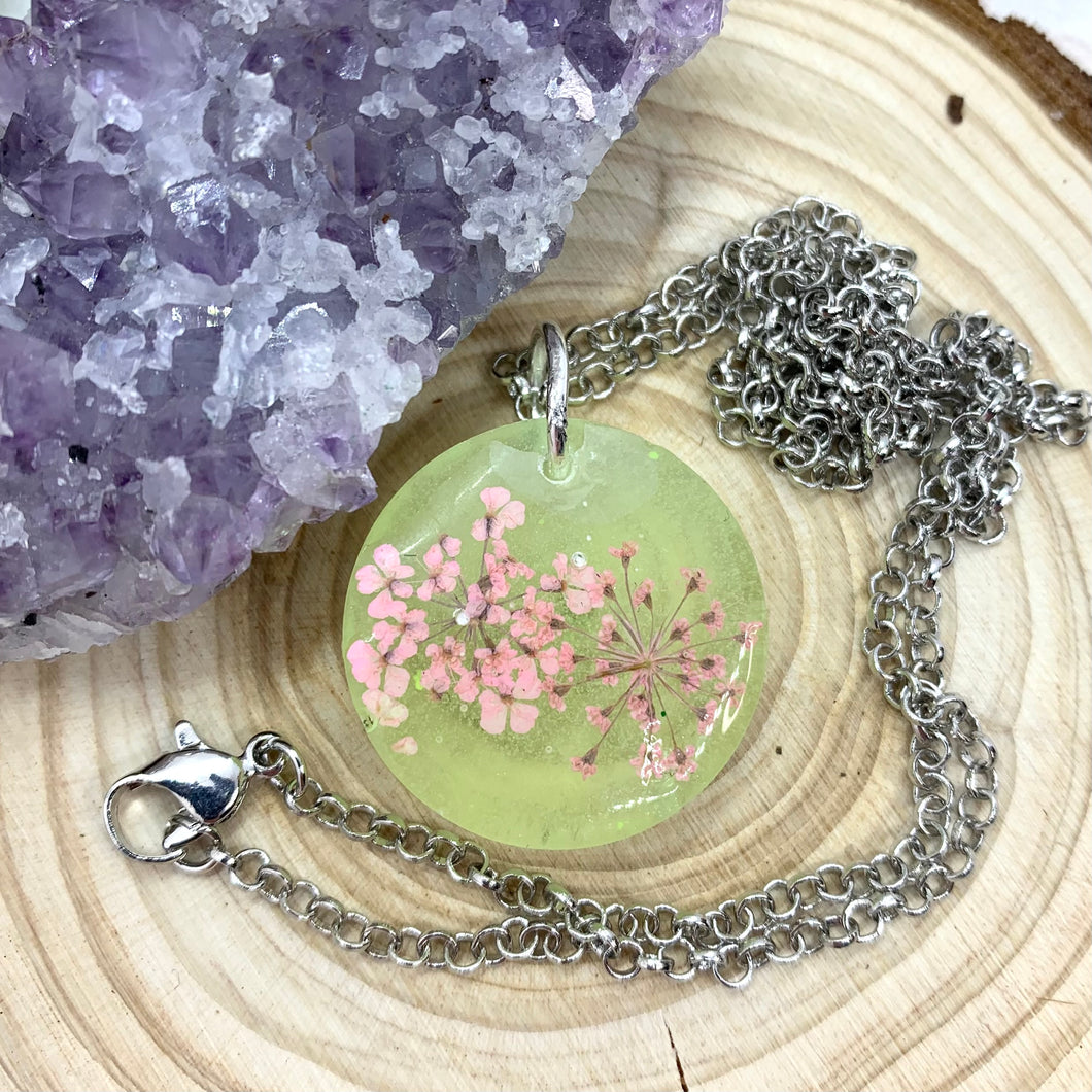 Neon Pink Flower Necklace