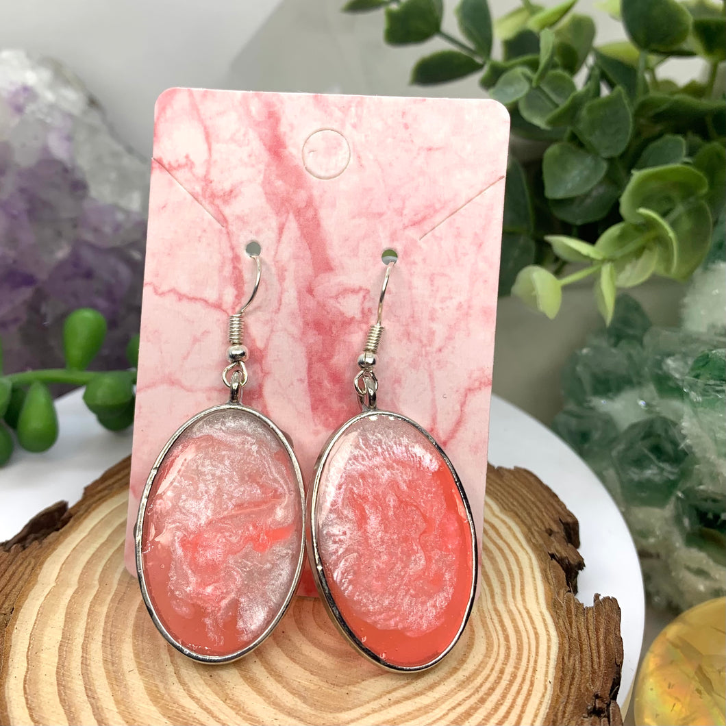 Pink Oval Earrings