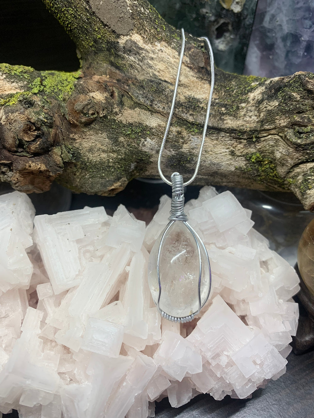 Clear Quartz Wire Wrapped Necklace