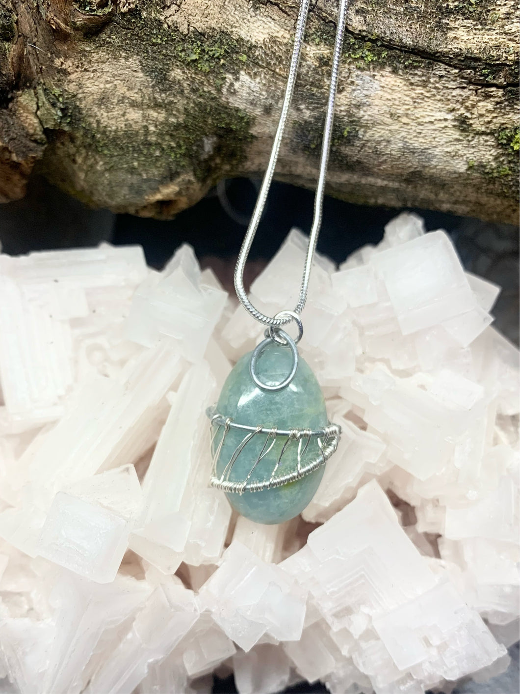 Amazonite Wire Wrapped Necklace