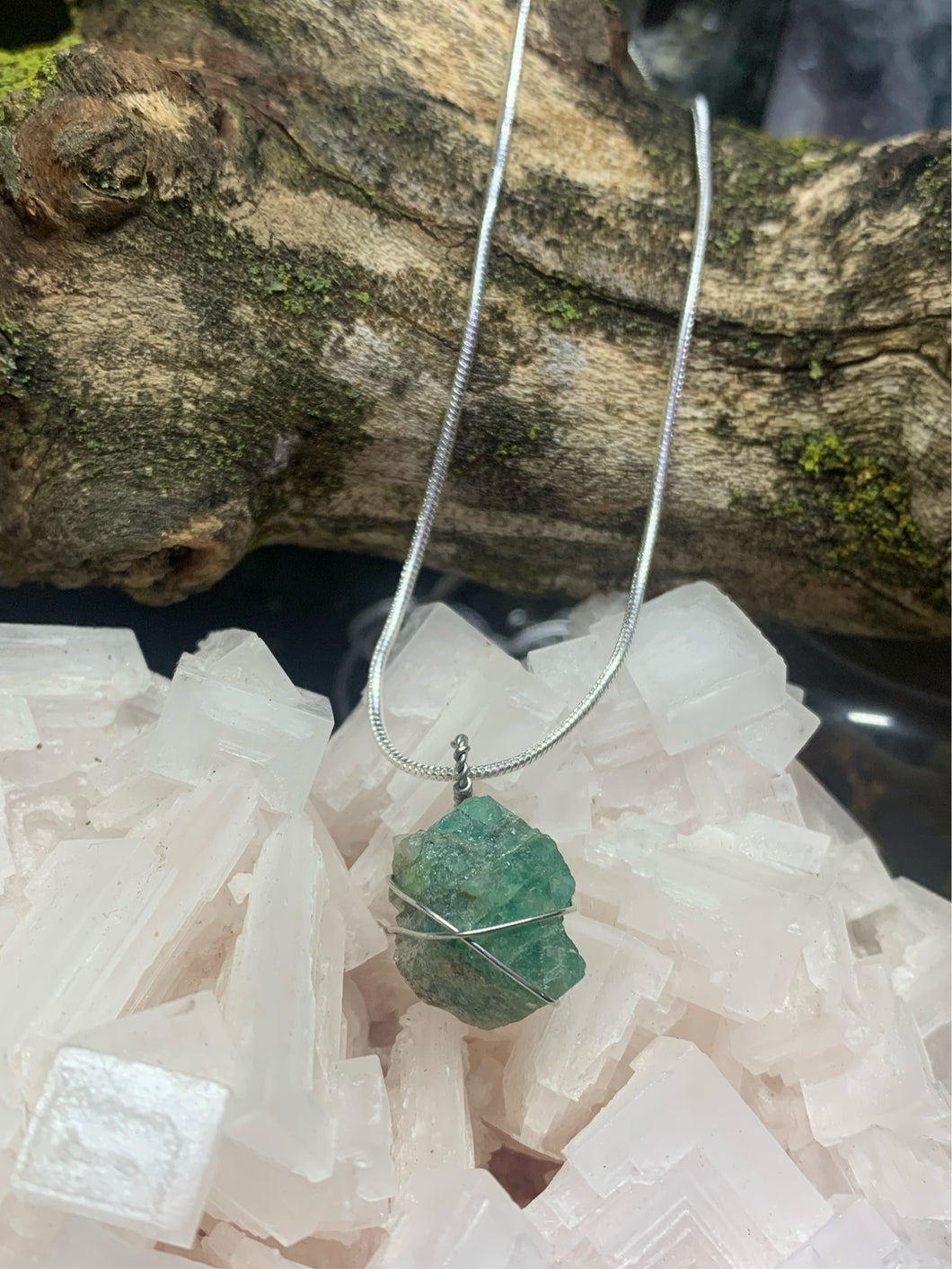 Raw Emerald Necklace