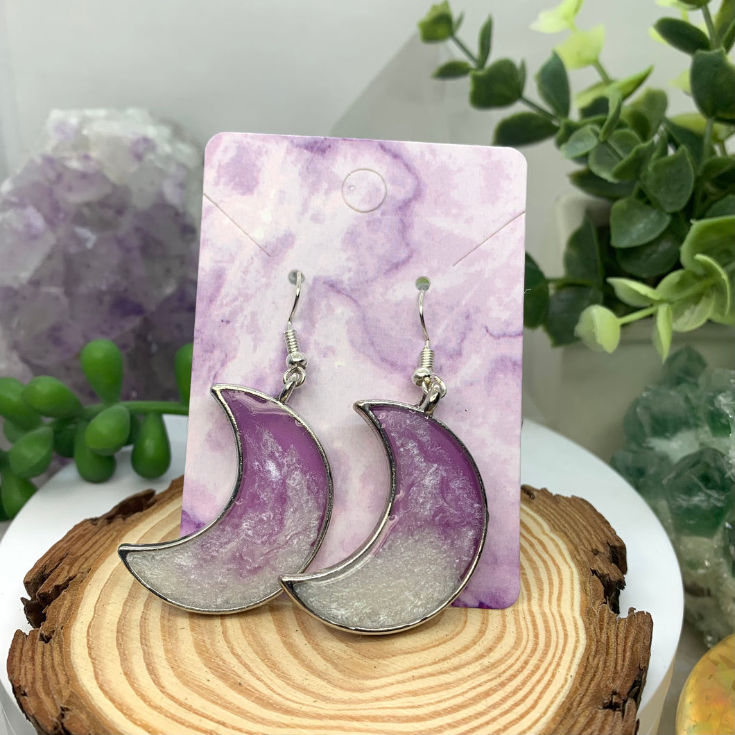 Purple Moon Earrings